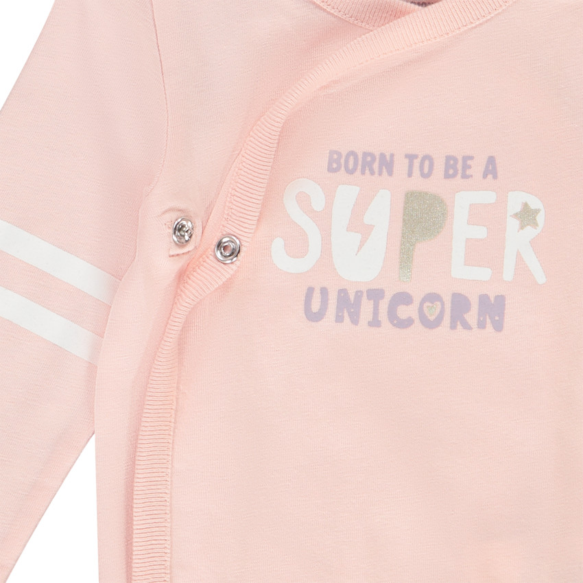 Lot de 7 bodies manches longues en jersey print licorne pour bébé fille 