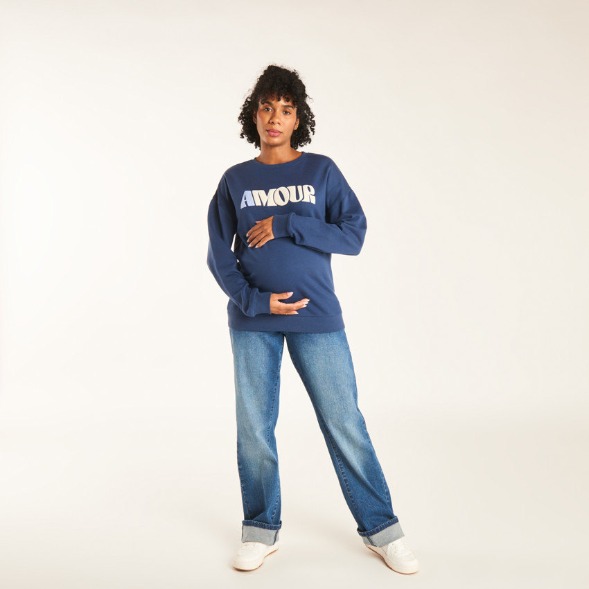 Sweat en molleton printé Amour pour femme  