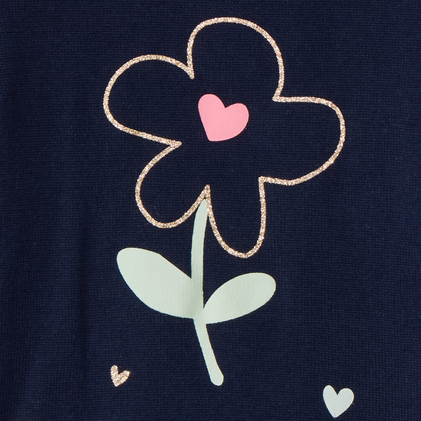 Pull en tricot print fleur pour bébé fille 