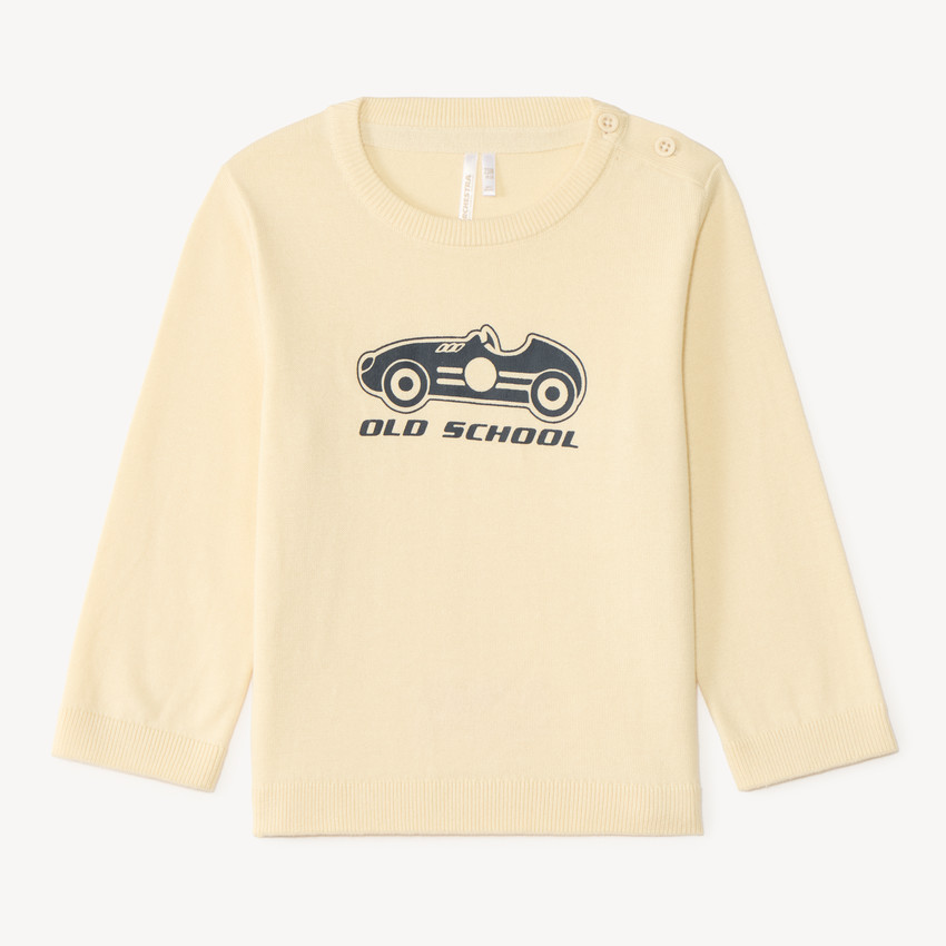 Pull bébé garçon print voiture vintage