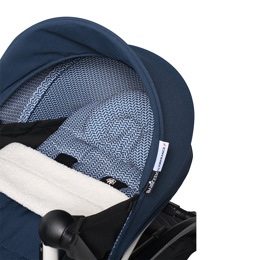 Poussette complète YOYO² nouveau pack 0+ et 6+ châssis noir - Bleu Air France 