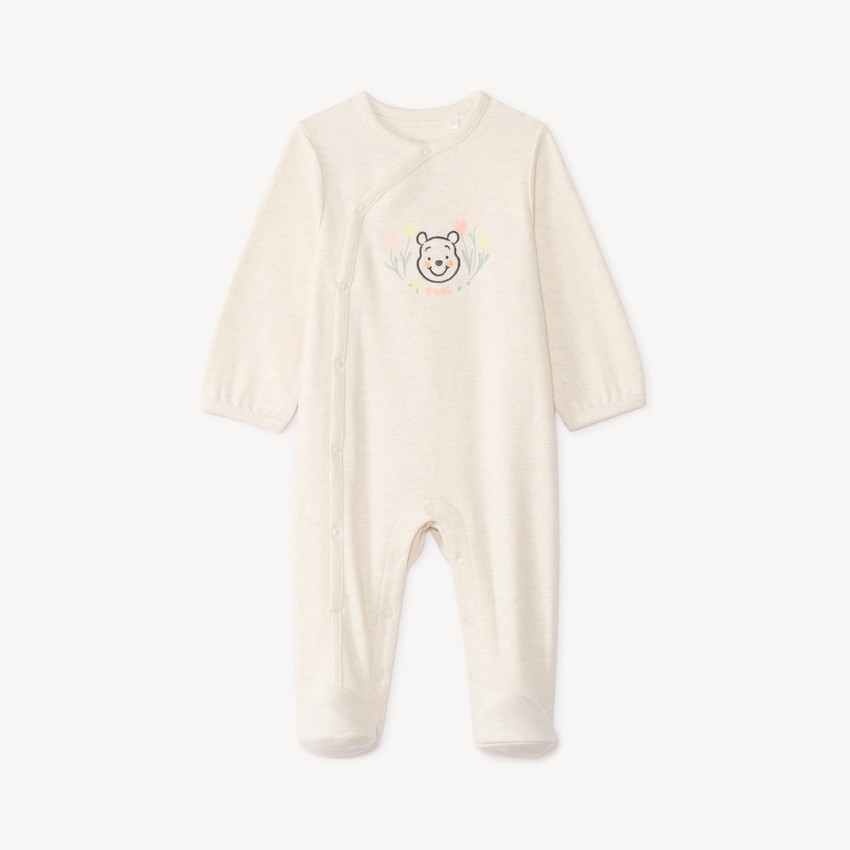 Dors-bien en interlock manches longues print Winnie l'Ourson Disney pour bébé fille (finitions différentes selon l'âge) 