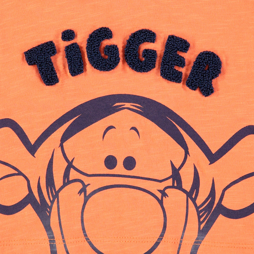 T-shirt manches longues orange en coton bio print Tigrou Disney 