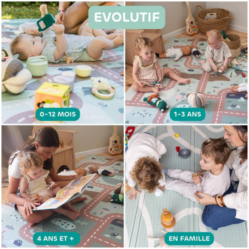 Tapis de jeux XXL réversible Eveil & motricité Landform 150x200cm   