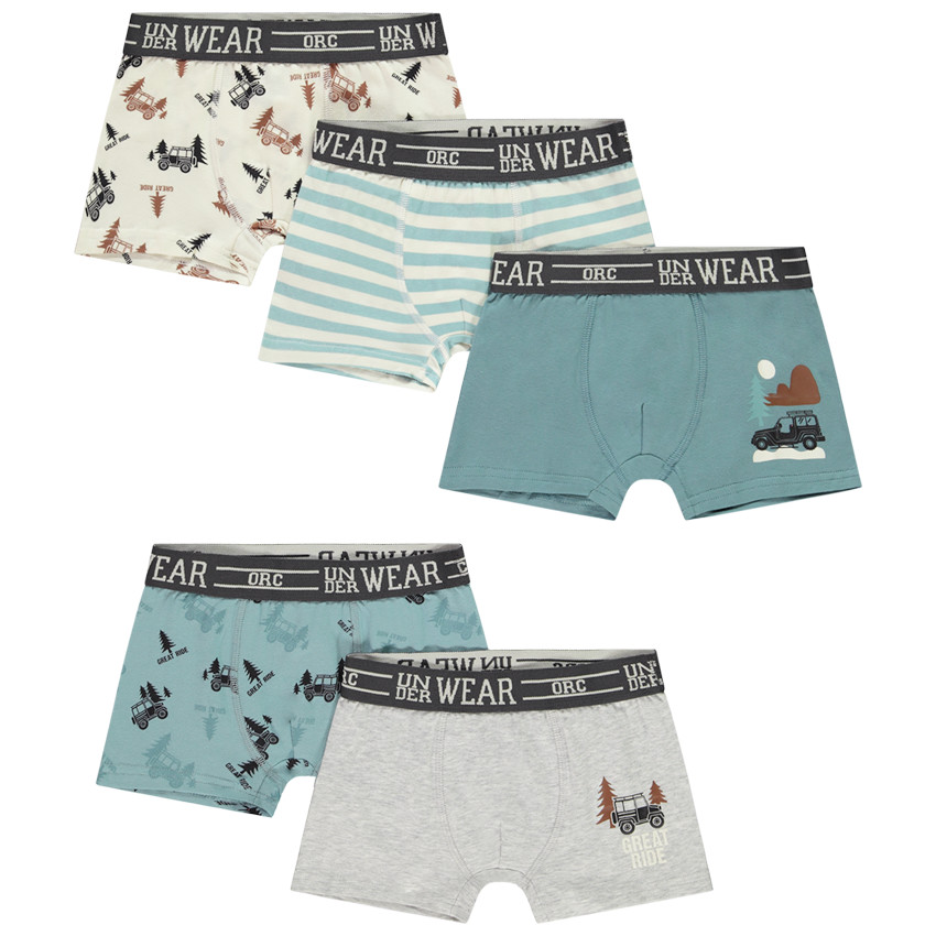 Lot de 5 boxers motifs road trip pour garçon 