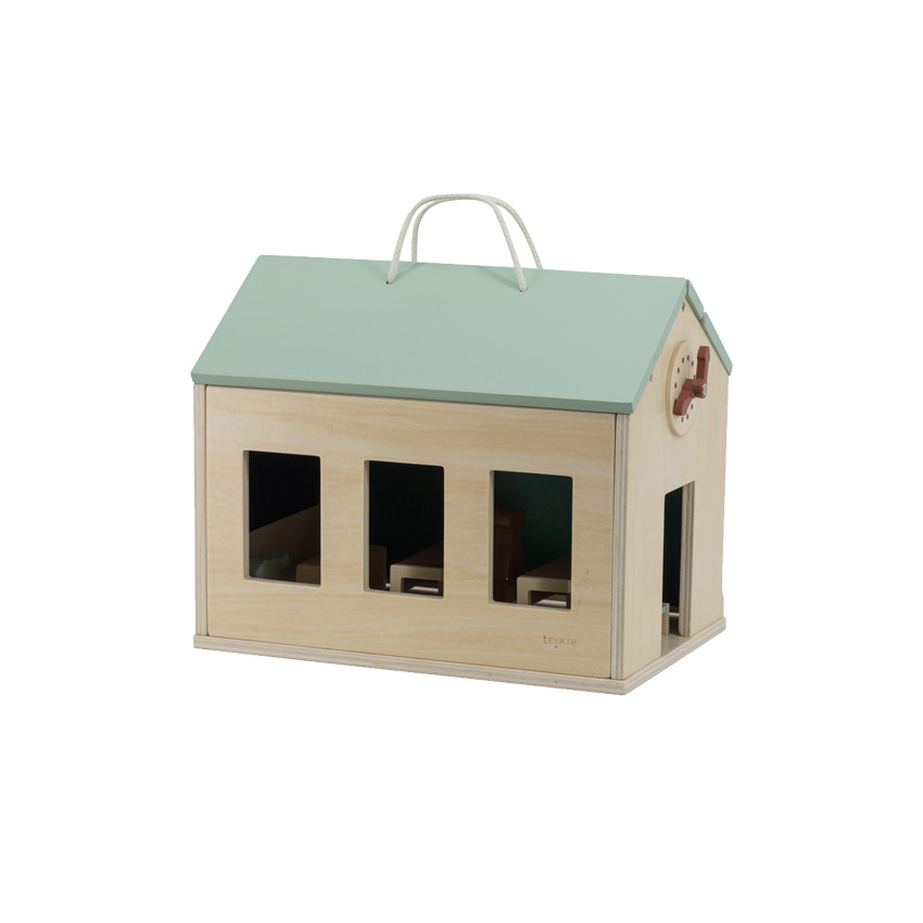 École en bois avec accessoires 