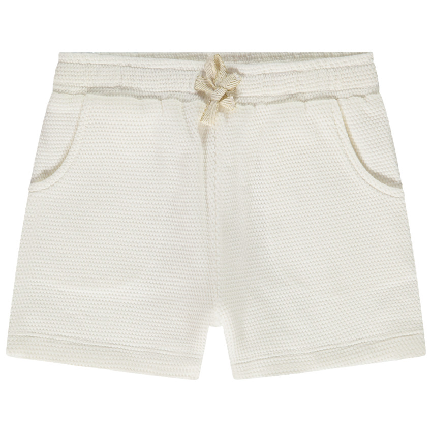 Short en molleton cloqué avec cordon de serrage pour fille