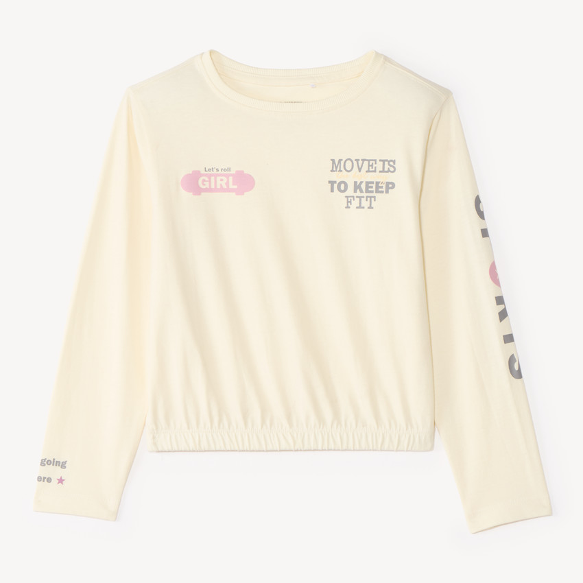 T-shirt manches longues fille print sportif 