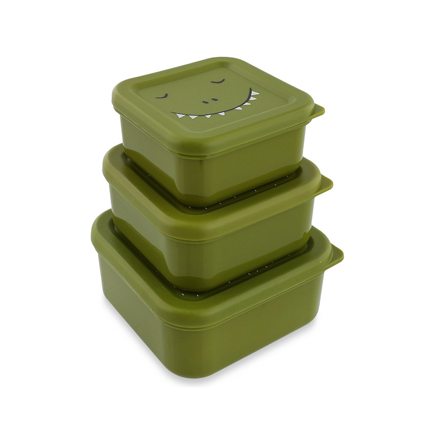 Lot de 3 lunchbox gigognes Mr. Dino vert 
