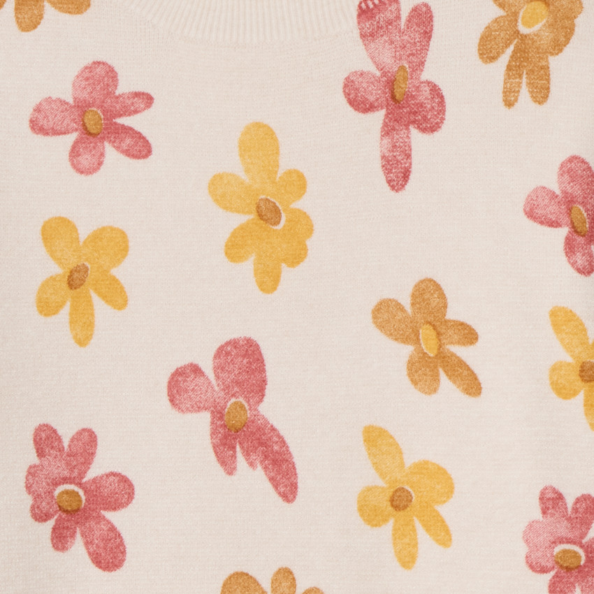 Sweat oversize en milano imprimé fantaisie pour fille 