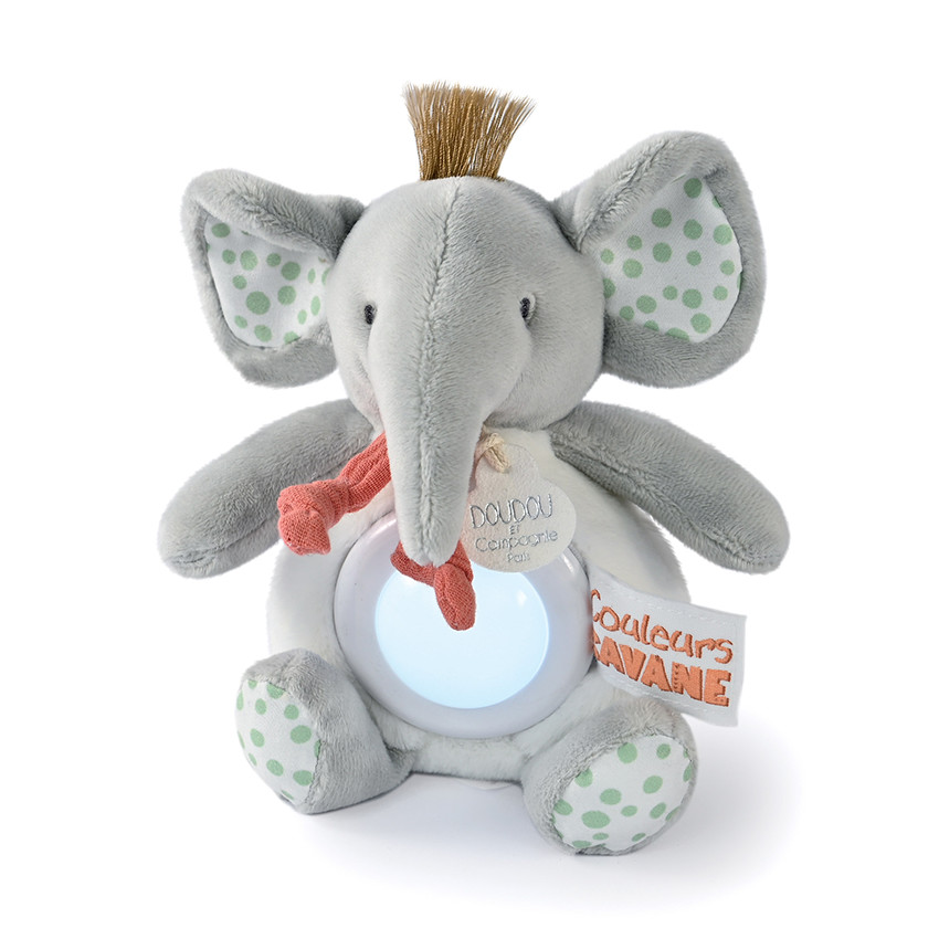 Veilleuse bébé éléphant Couleurs Savane 15 cm 