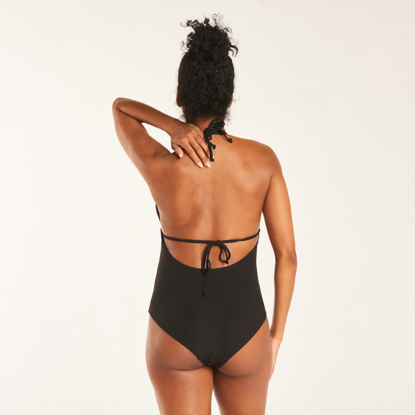 Maillot de bain de grossesse 1 pièce effet côtelé 