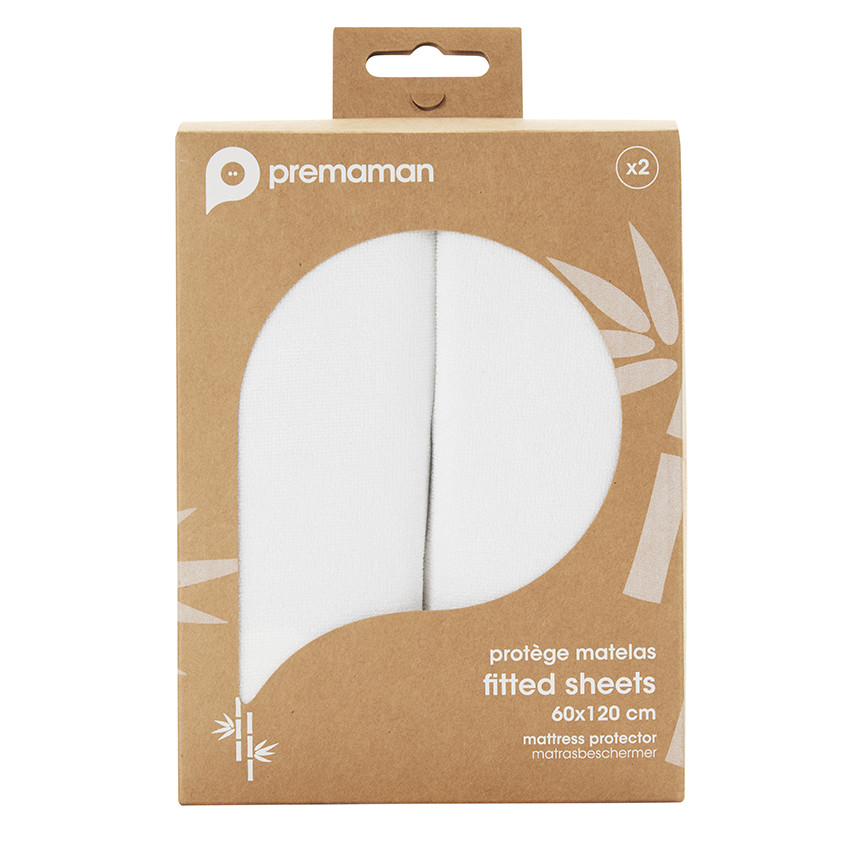 Lot de 2 alèses 60 x 120 cm - Blanc (Prémaman) - Image 2