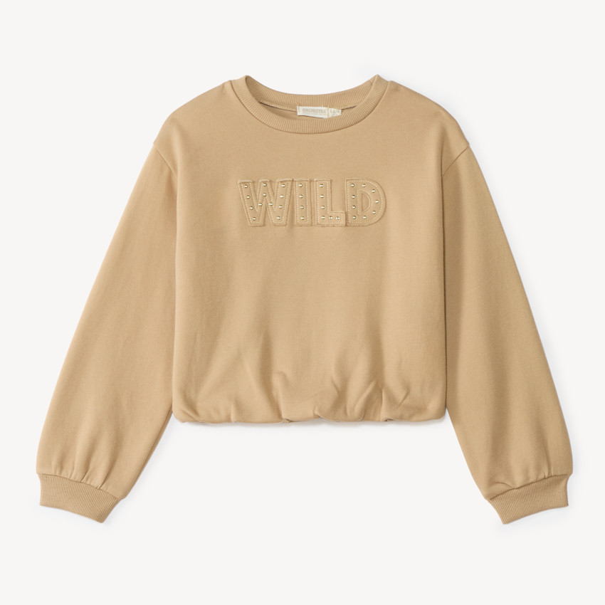 Sweat oversize fille patch fantaisie
