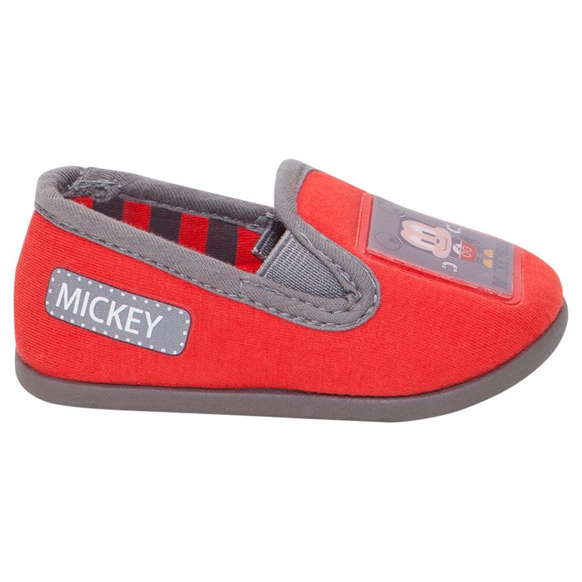 chaussons bas disney print mickey - rouge