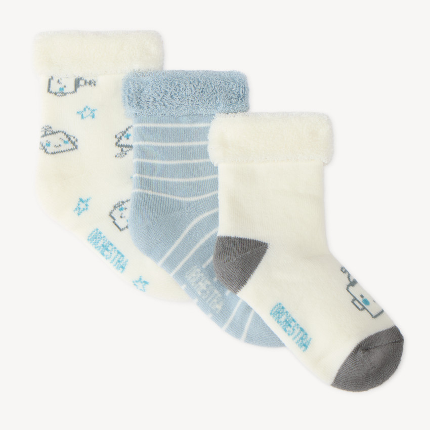 Lot de 3 chaussettes robot bébé garçon