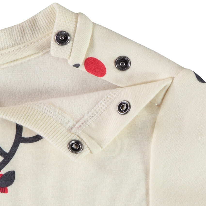 Sweat molleton imprimé rennes de Noël pour bébé garçon 