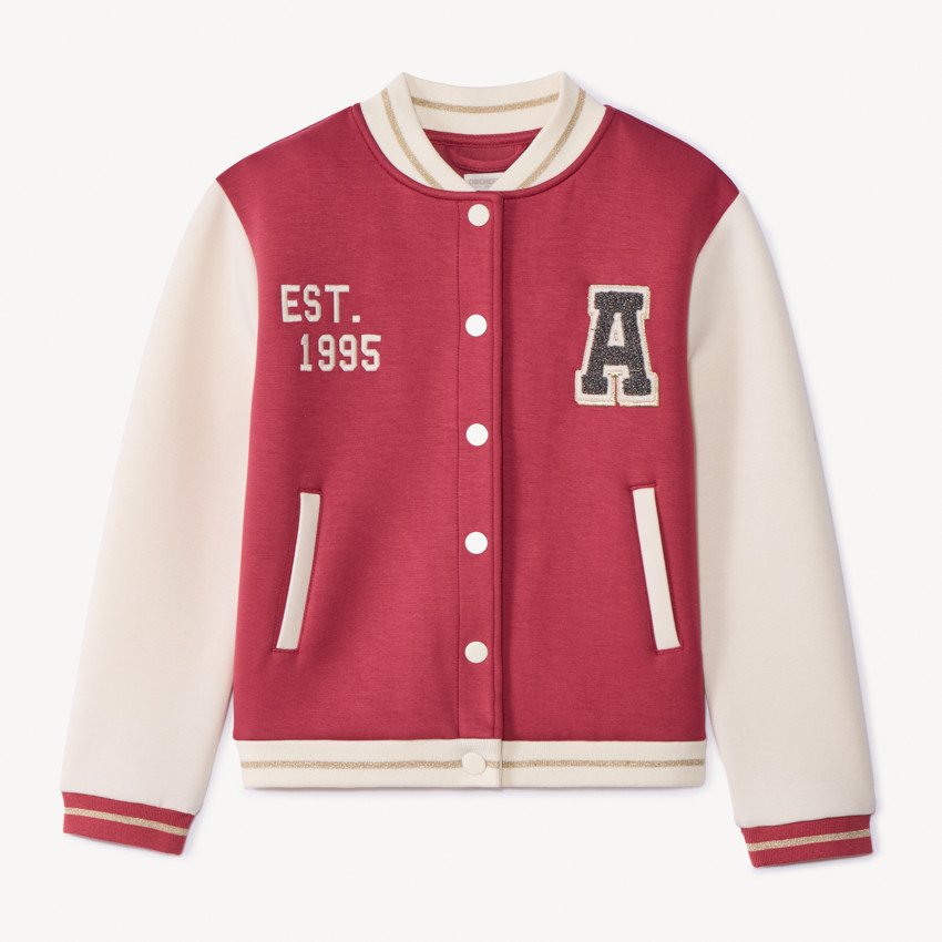 Gilet en molleton à col teddy effet colorblock pour fille