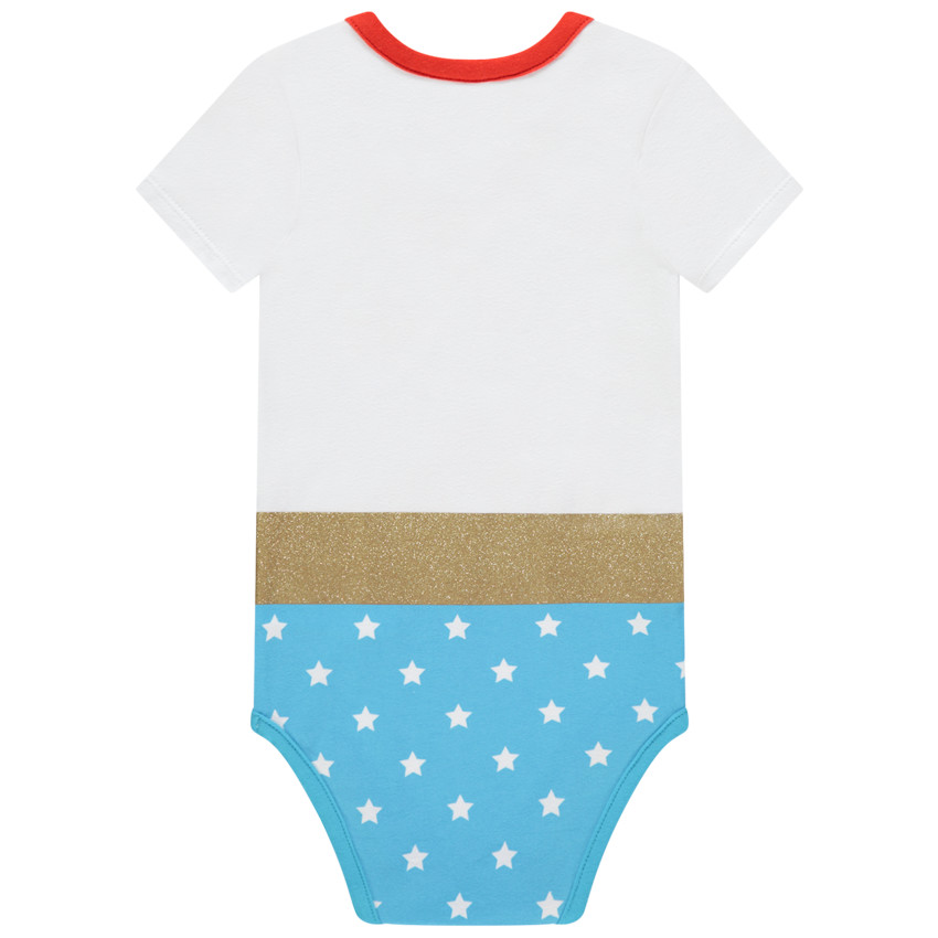 Body manches courtes prints Wonder Woman à paillettes 