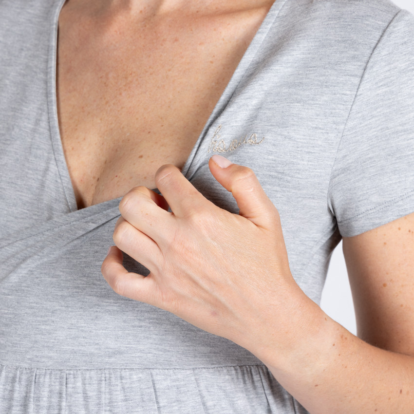 Nuisette de grossesse et d'allaitement avec broderie 