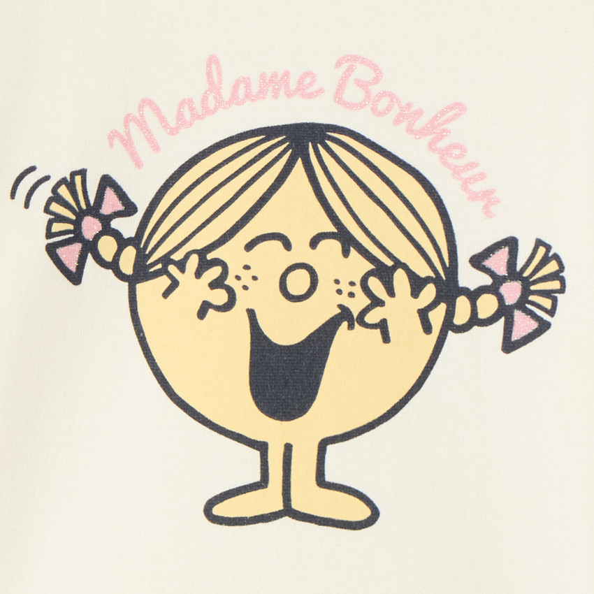 Sweat en molleton uni avec print fantaisie pour bébé fille 