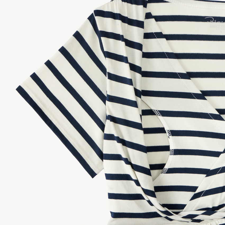 T-shirt marinière de grossesse et d'allaitement manches courtes 