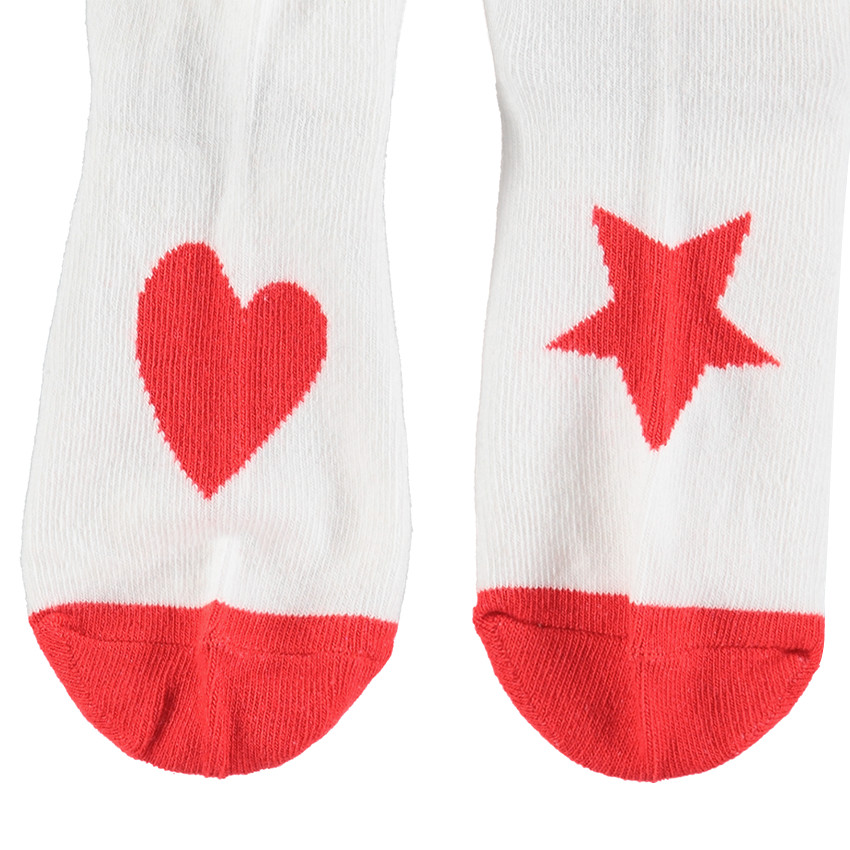 Lot de 2 paires de chaussettes assorties avec coeurs en jacquard 