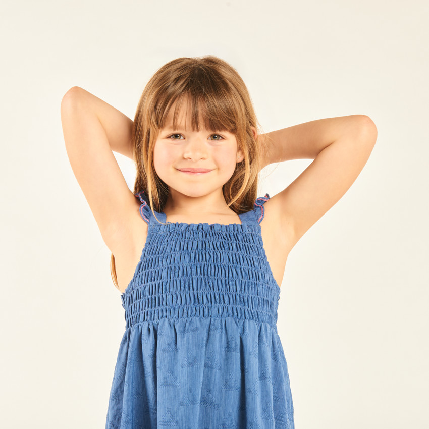  Robe sans manches effet jean pour fille 