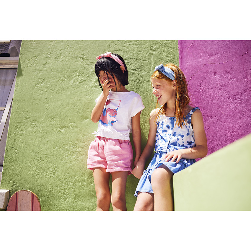 Top à bretelles smockées effet tie & dye pour fille 