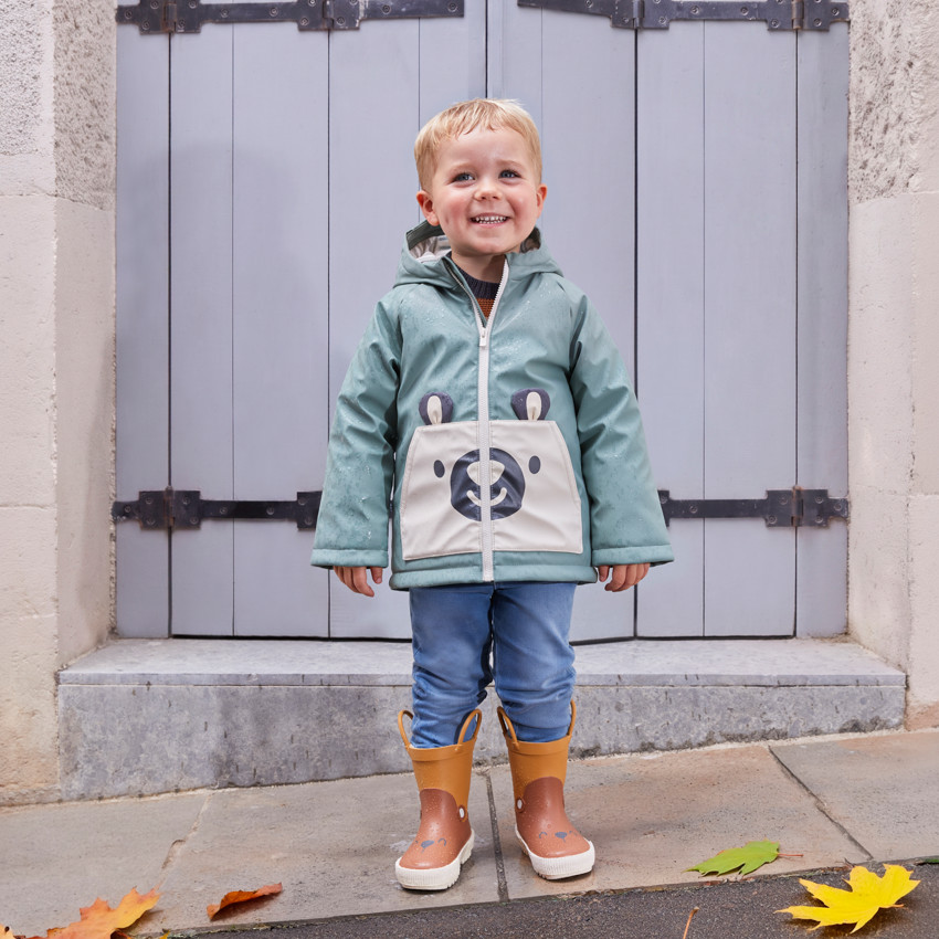 Parka bébé garçon imperméable poche ludique 
