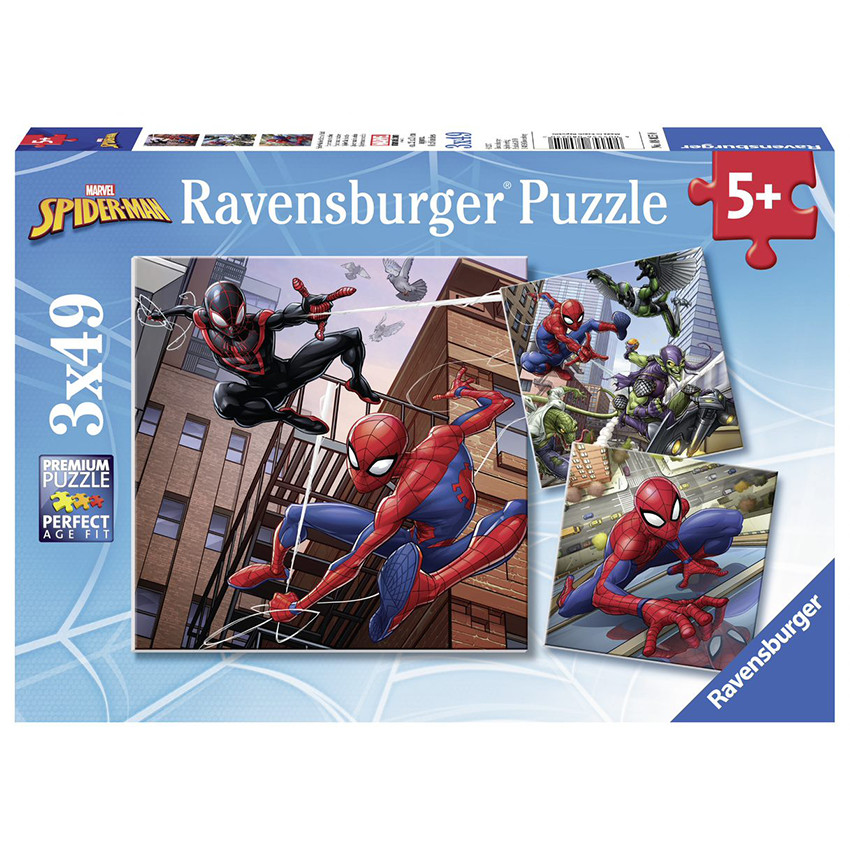 Puzzles 3 x 49 Pièces Spider-Man en Action 