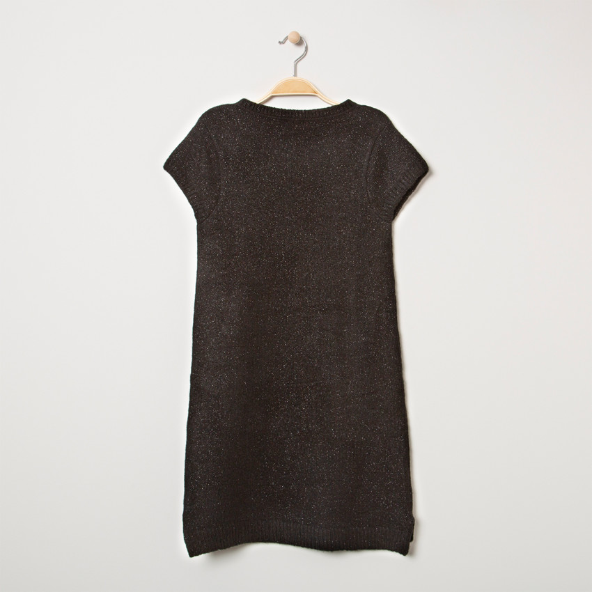 Junior - Robe en tricot manches courtes à poches 