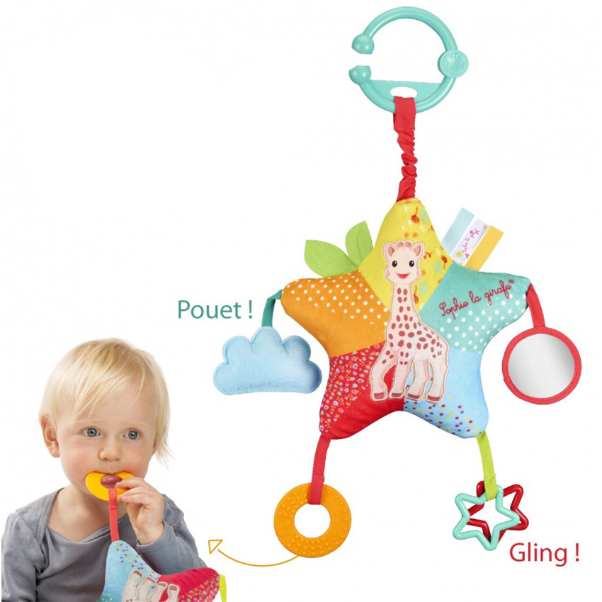 Peluche d'activités étoile à suspendre - Sophie la girafe 