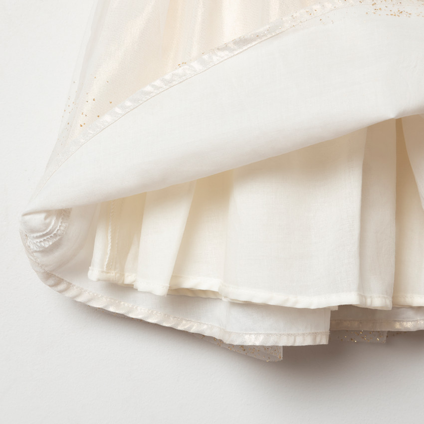 Robe en maille manches courtes bi-matière 