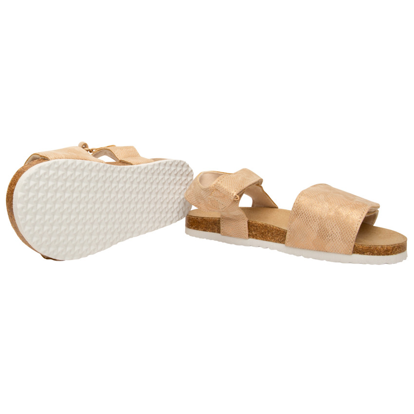 Sandales brillantes à scratchs effet peau de serpent pour fille 