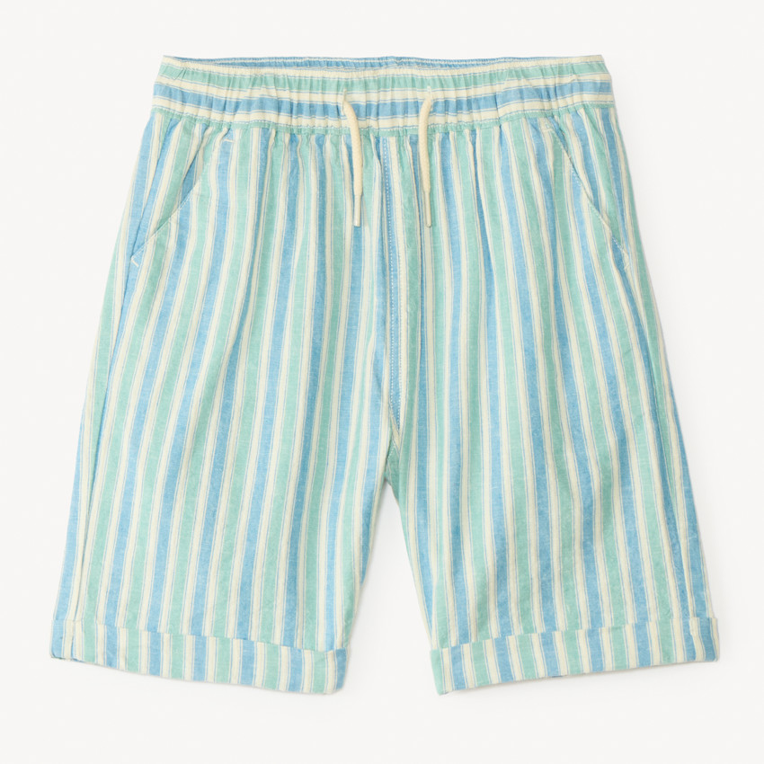 Short en toile à rayures pour garçon