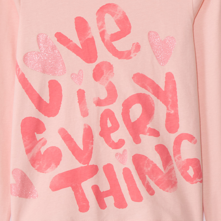 T-shirt manches longues fantaisie pailletée pour fille  