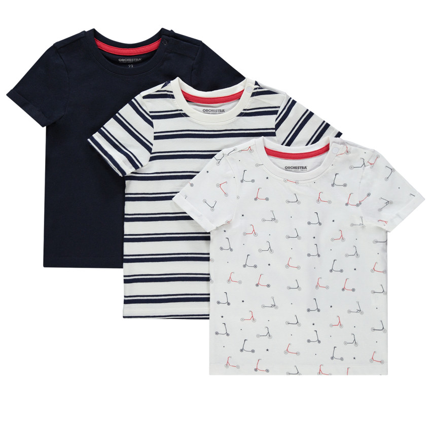 Lot de 3 t-shirts manches courtes en coton 