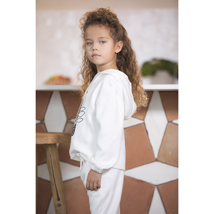 Pantalon jogger écru pour enfant fille 