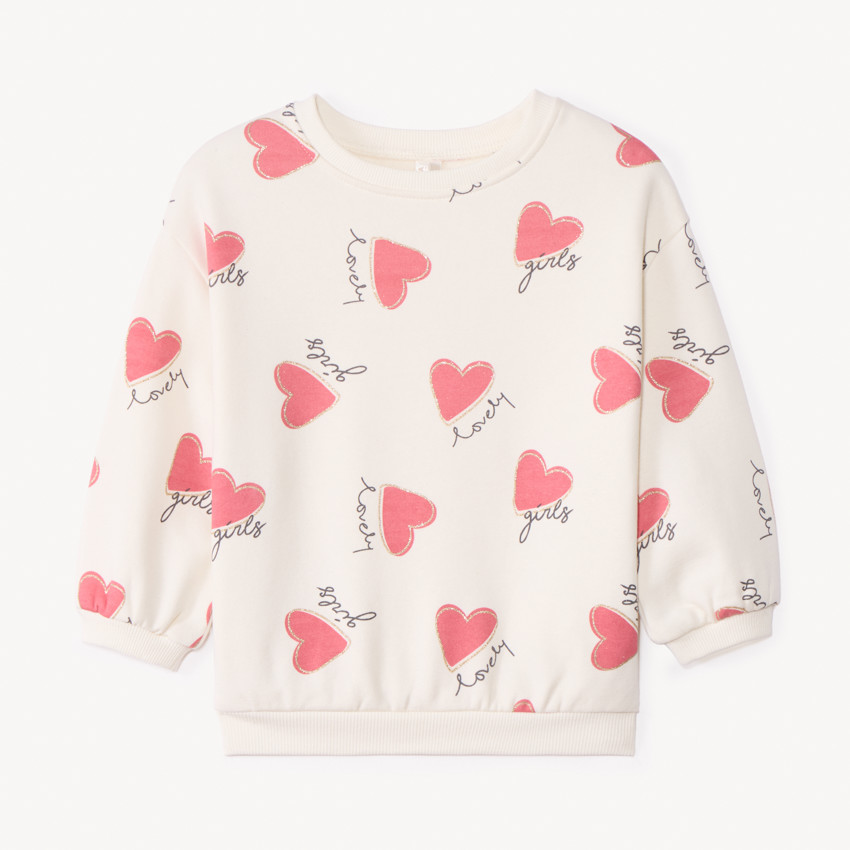 Sweat molleton oversize imprimé pour bébé fille
