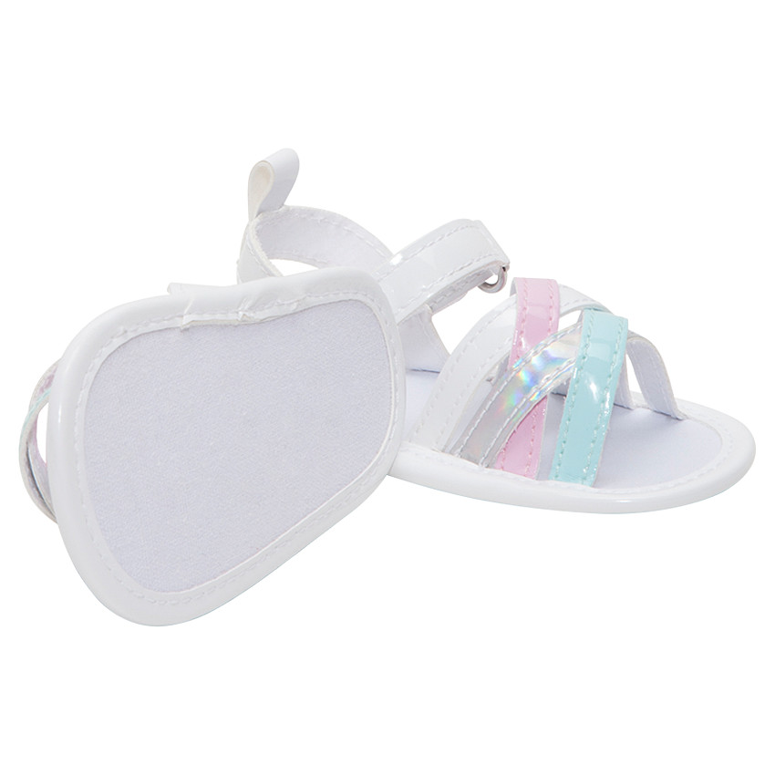 Nu-pieds vernis à brides contrastées 