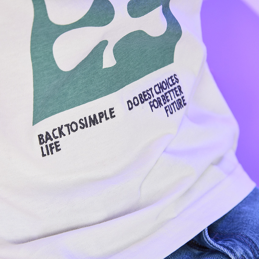 T-shirt manches courtes print feuille pour garçon 