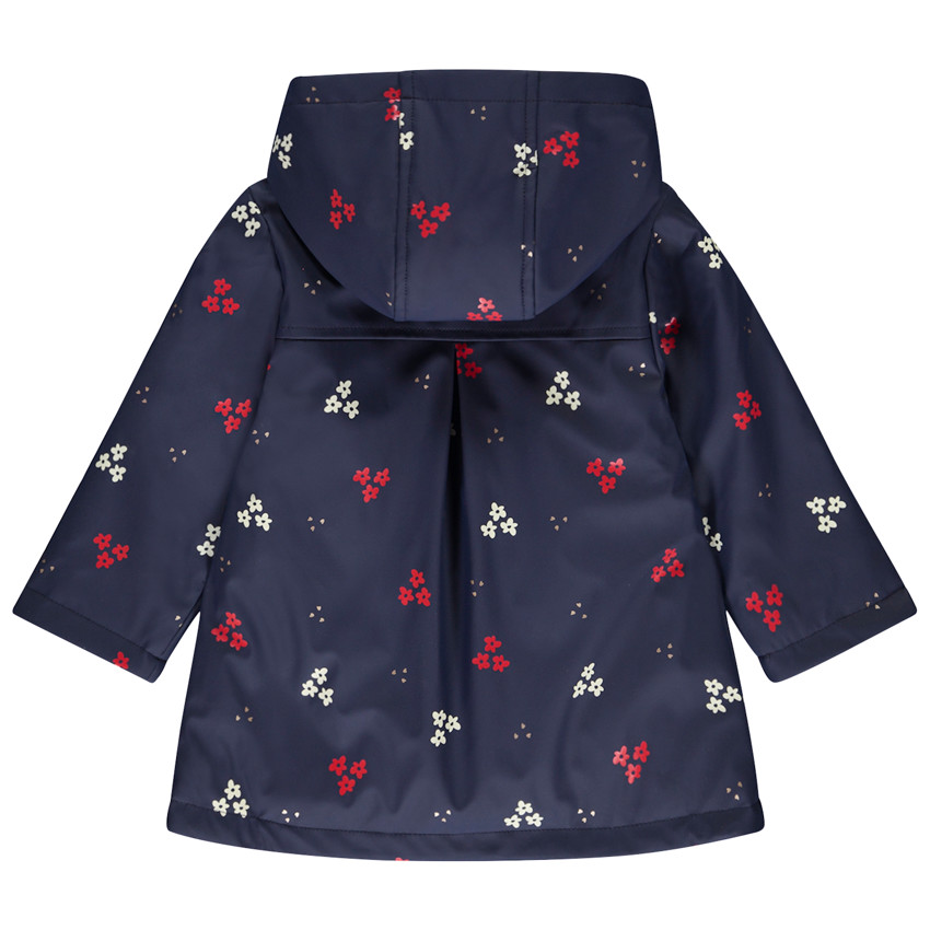 Parka gomme doublée imprimé fleurs pour bébé fille 