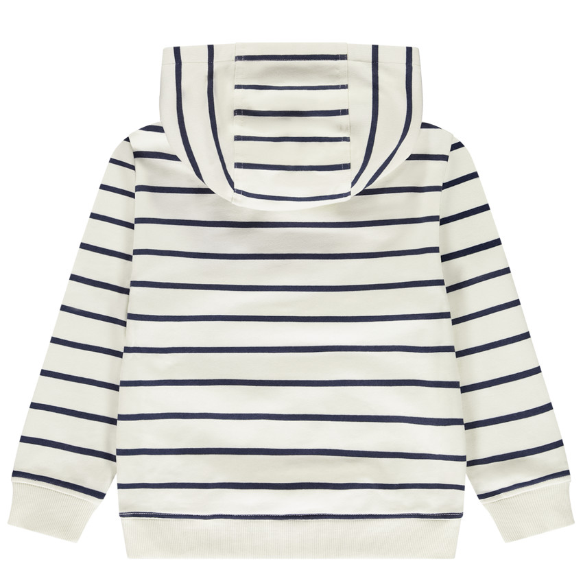 Sweat à capuche marinière fantaisie en molleton pour garçon  