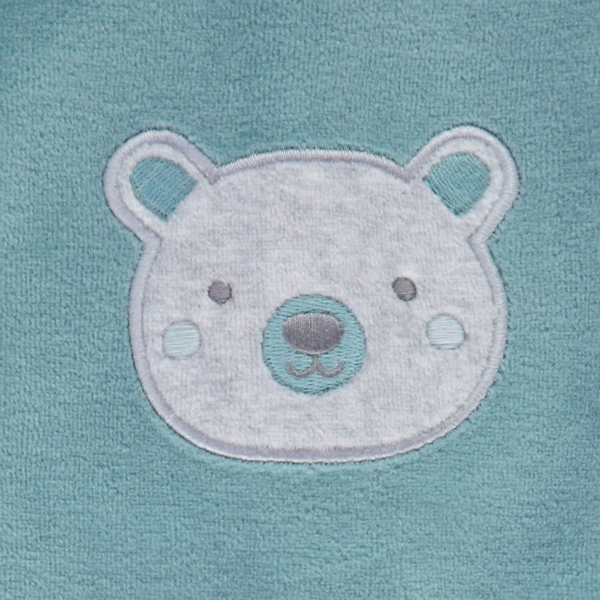 Ensemble 2 pièces en velours motif ourson pour bébé garçon 