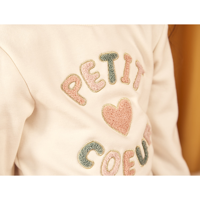 Sweat en molleton patchs bouclettes pour bébé fille 