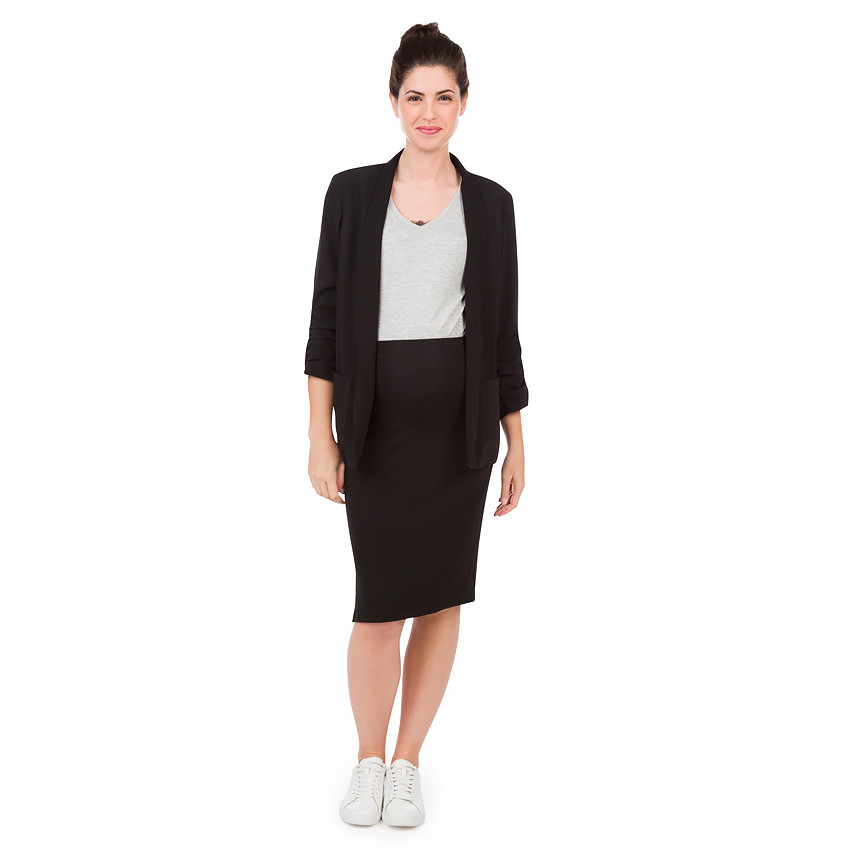 Jupe milano de grossesse taille haute sous-genoux 
