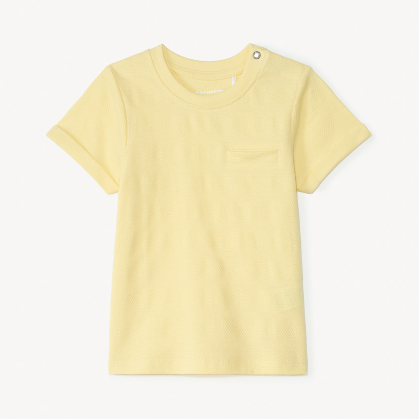 T-shirt manches courtes uni en jersey effet pop-corn pour bébé garçon