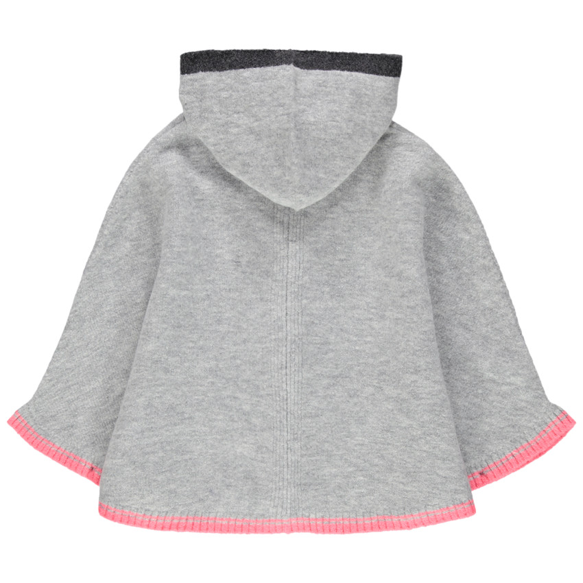 Gilet tricot à capuche motifs coeur 