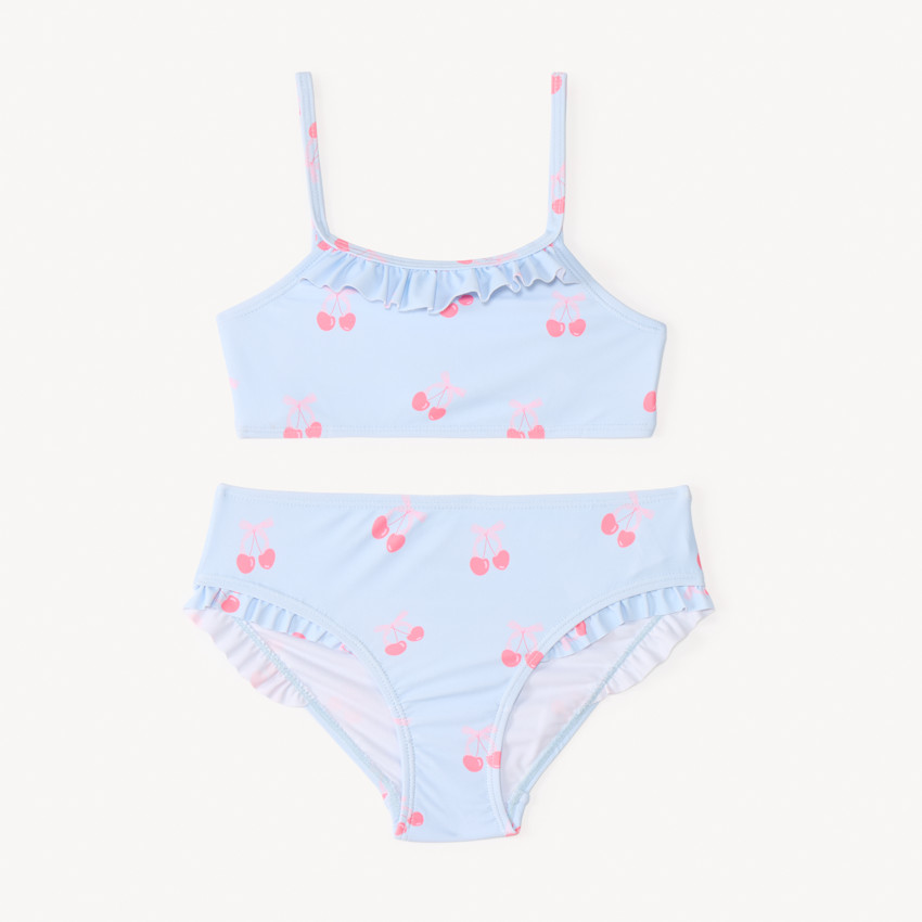 Maillot de bain 2 pièces motif cerise pour fille 